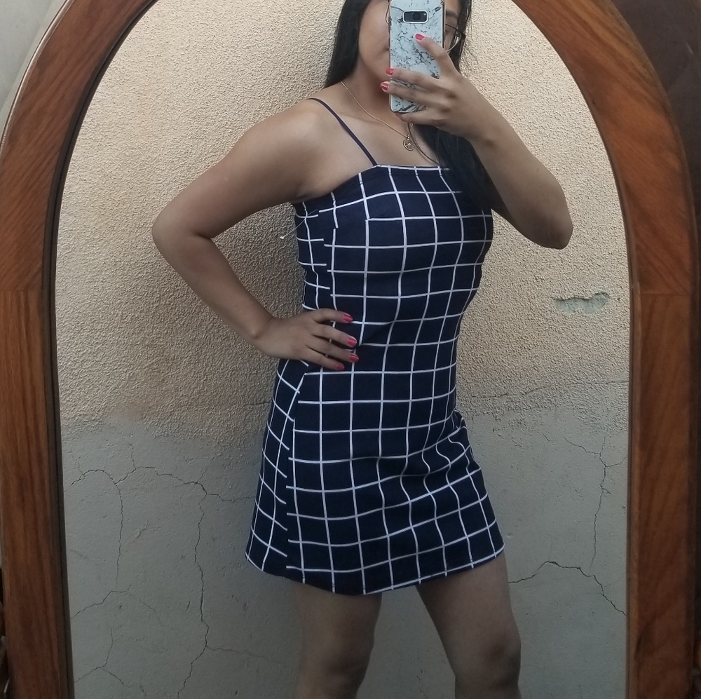 Pattern Dress Blue Size M